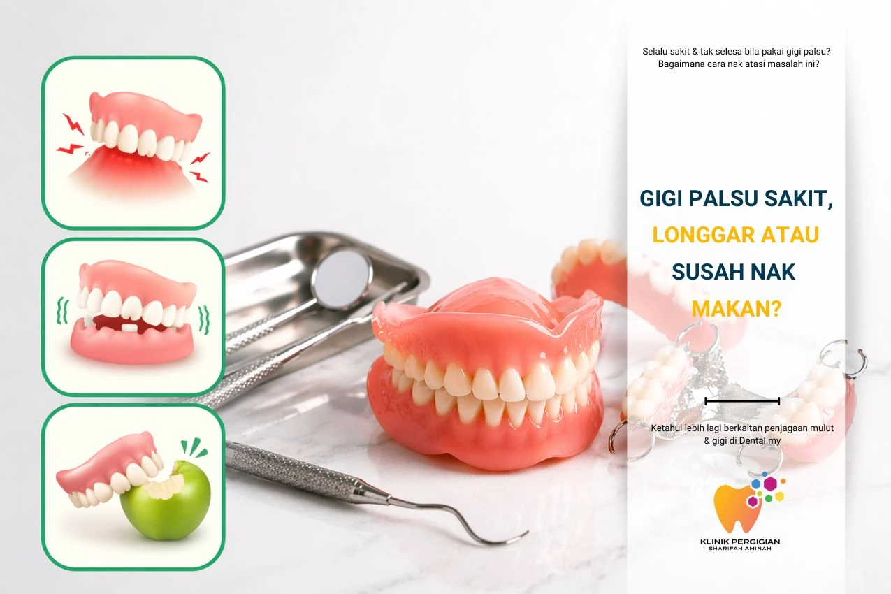 Sakit Pakai Gigi Palsu? Longgar & Susah Nak Makan? Ini Punca & Cara Atasi