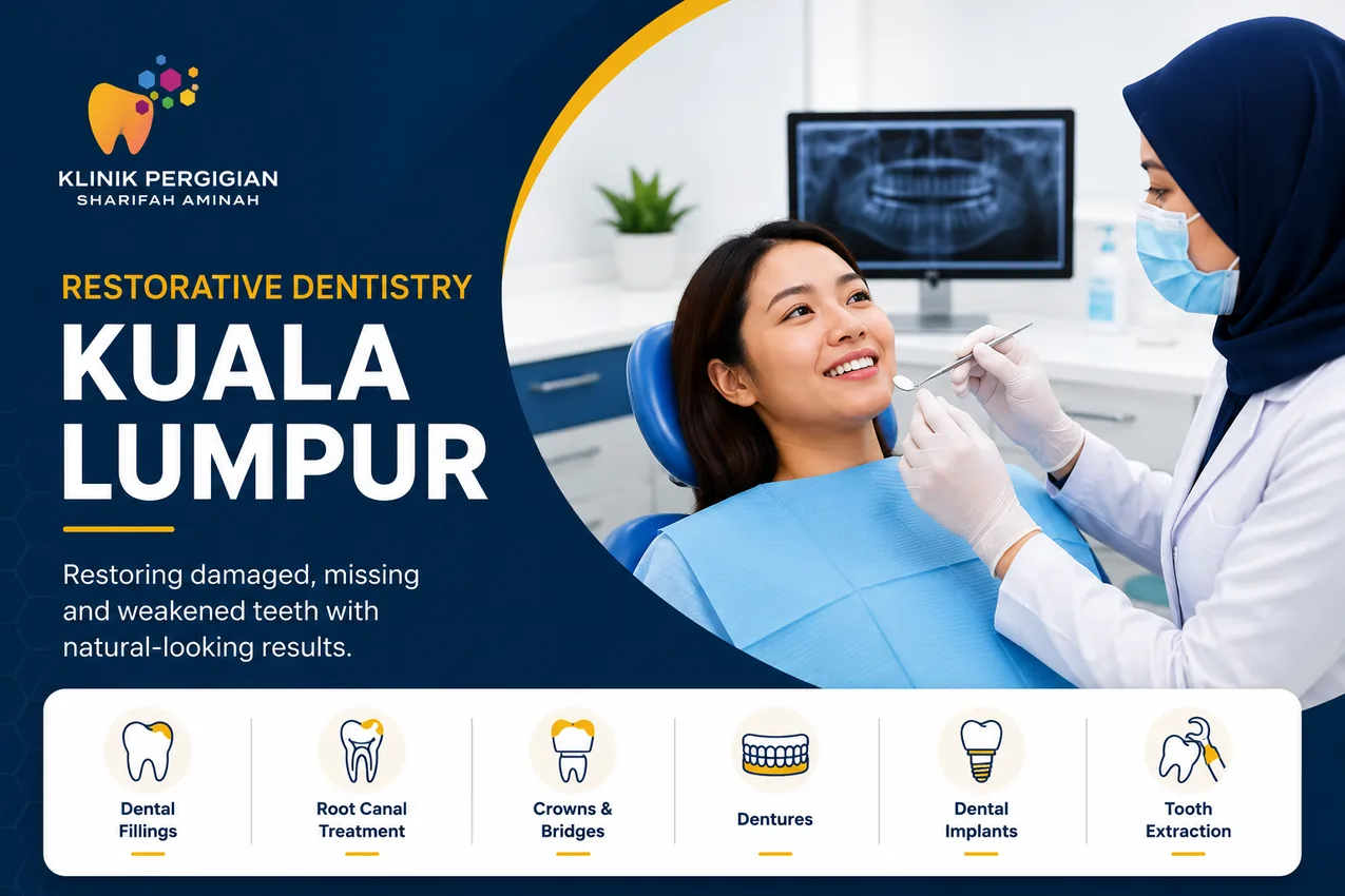 Restorative dentistry Kuala Lumpur at Klinik Pergigian Sharifah Aminah
