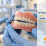 Pemeriksaan gigi palsu sebelum rawatan repair dan reline