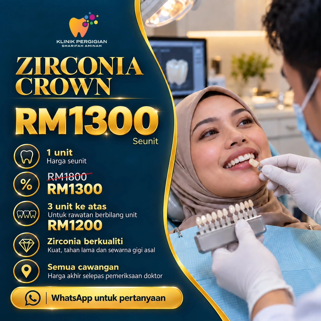 Pakej zirconia crown seunit di Wangsa Maju, Greenwood dan Sunway Batu Caves